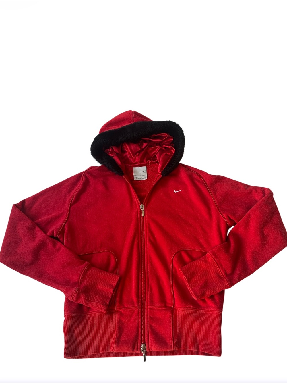 Nike full-zip hoodie with a black faux-fur trim